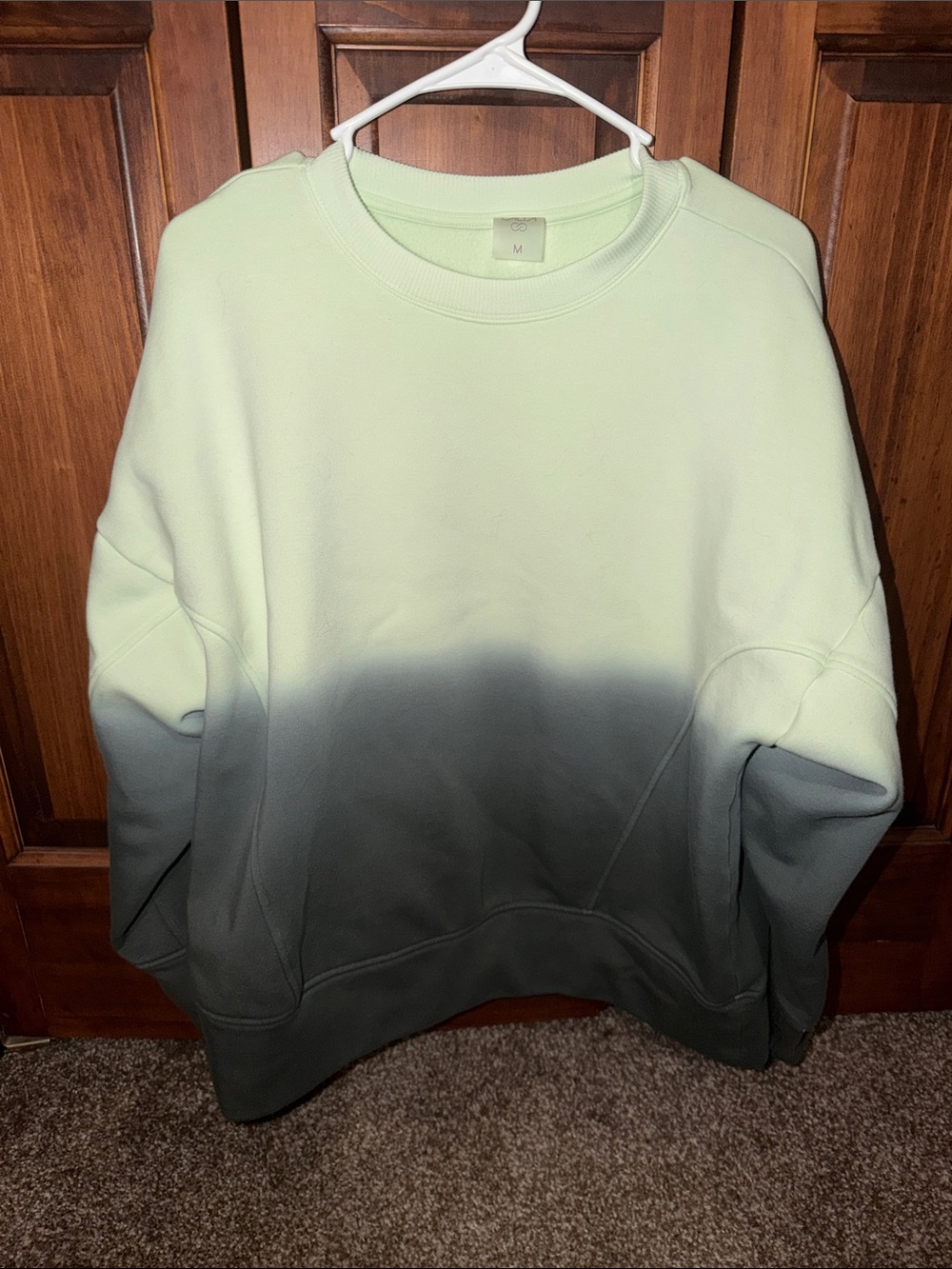 Calia - Casual Ombre Crewneck Sweatshirt - Mint to Slate